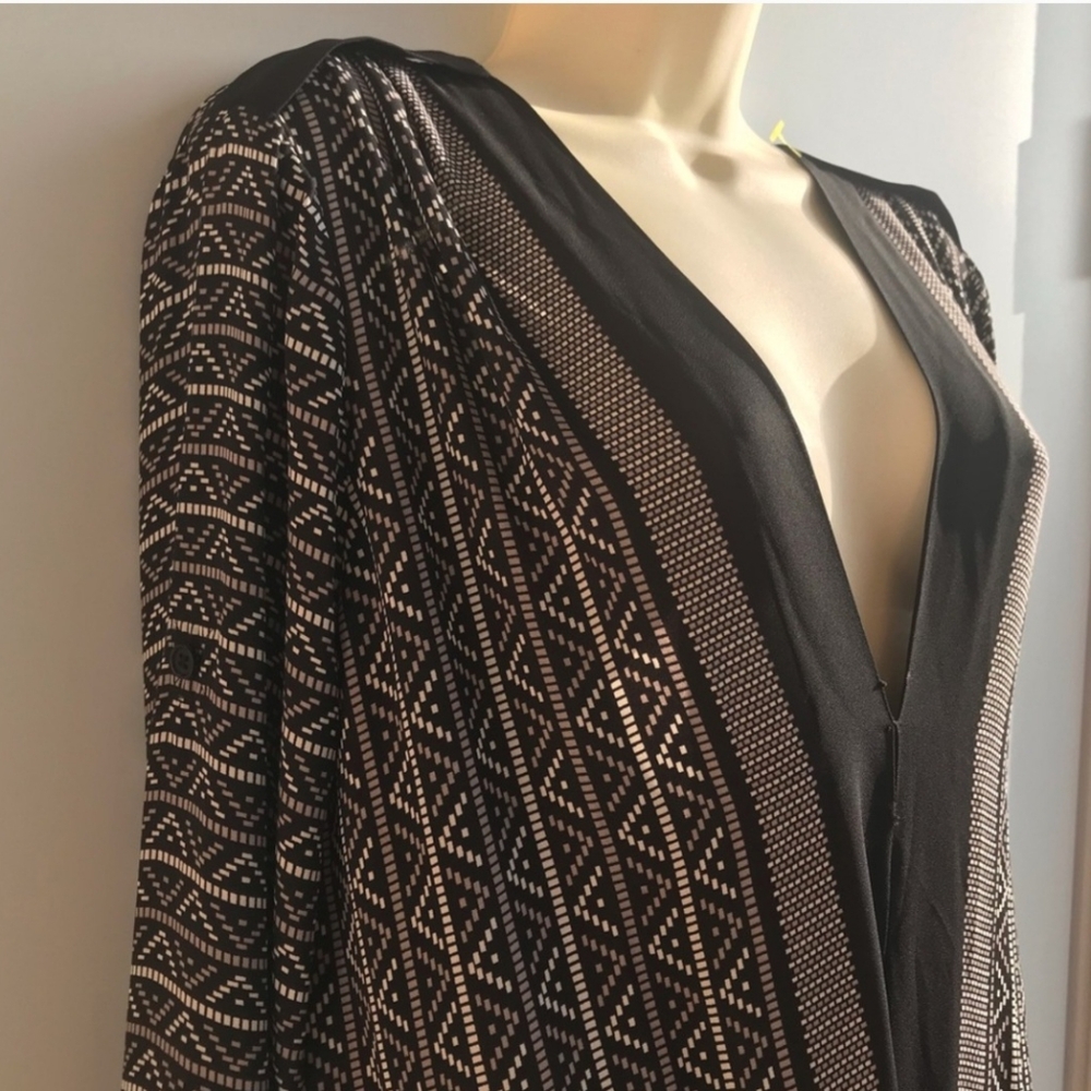 Bcbgmaxaziria Black and White Geometric Patterned Romper